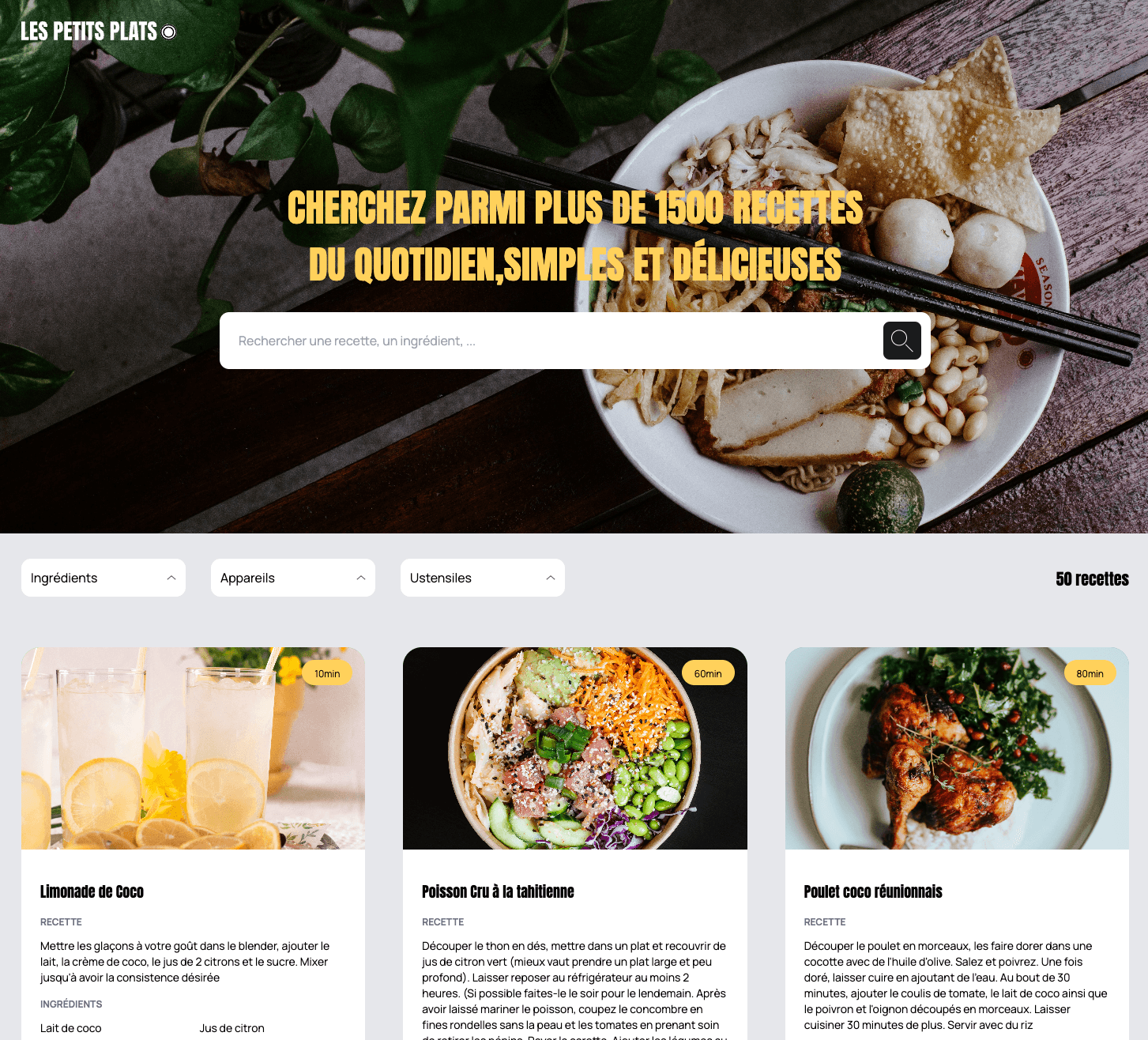 Image Petits plats - Développement d'un algorithme de recherche
